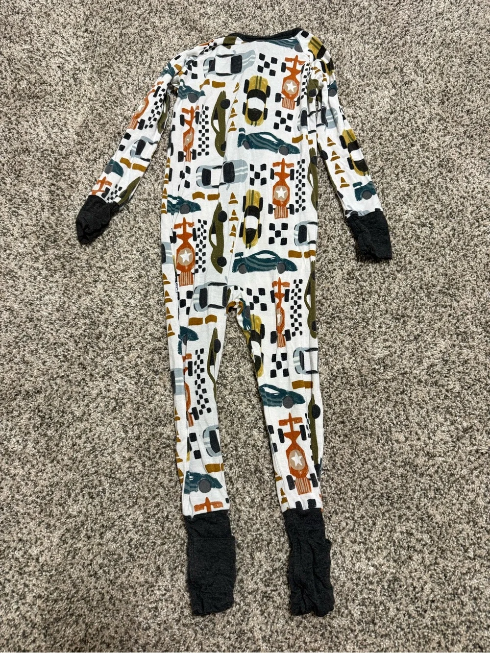 LITTLE SLEEPIES Fast Lane Race Car One-Piece Zippy Pajamas 18-24 Months